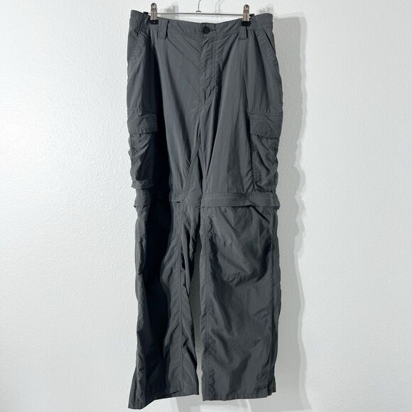 REI Pants Mens Large 30L Gray Nylon Convertible Utility Hiking Outdoor Cargo - Picture 1 of 13